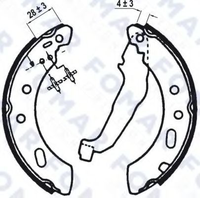 FO 0582 FOMAR+FRICTION Brake System Brake Shoe Set