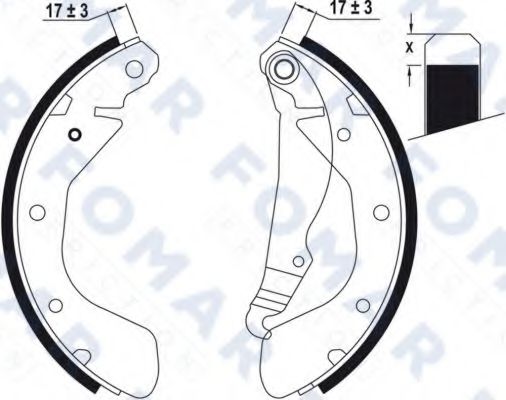 FO 0635 FOMAR+FRICTION Brake System Brake Shoe Set
