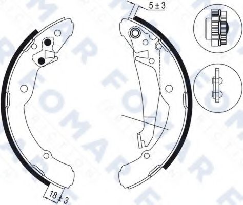 FO 0705 FOMAR+FRICTION Brake System Brake Shoe Set