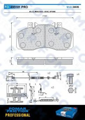 FO 495181 FOMAR+FRICTION Тормозная система Комплект тормозных колодок, дисковый тормоз