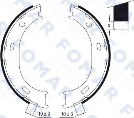 FO 9014 FOMAR+FRICTION Brake Shoe Set, parking brake
