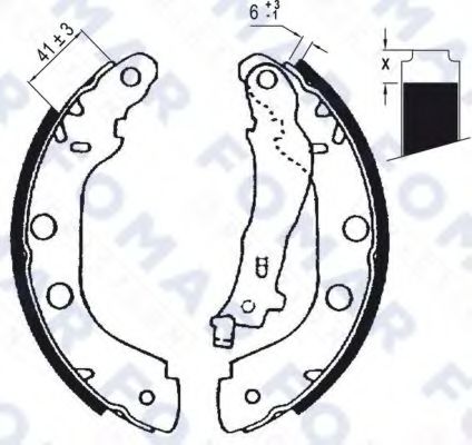 FO 9037 FOMAR+FRICTION Brake System Brake Shoe Set