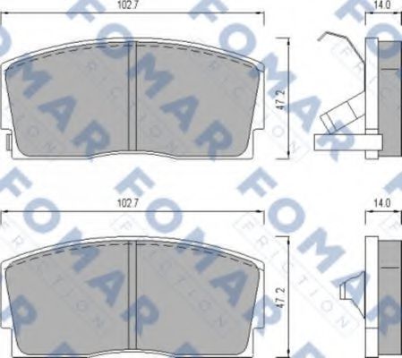 FO 447281 FOMAR+FRICTION Bremsanlage Bremsbelagsatz, Scheibenbremse