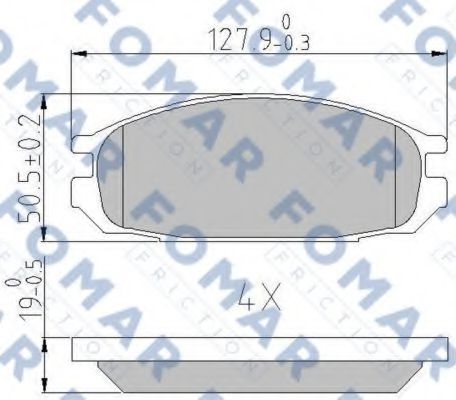 FO 487681 FOMAR+FRICTION Bremsanlage Bremsbelagsatz, Scheibenbremse