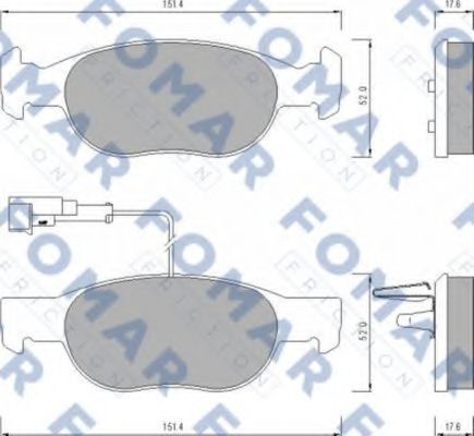 FO 624381 FOMAR+FRICTION Bremsanlage Bremsbelagsatz, Scheibenbremse