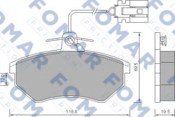 FO 634381 FOMAR+FRICTION Тормозная система Комплект тормозных колодок, дисковый тормоз