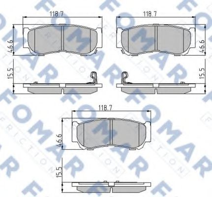 FO 872981 FOMAR+FRICTION Bremsanlage Bremsbelagsatz, Scheibenbremse