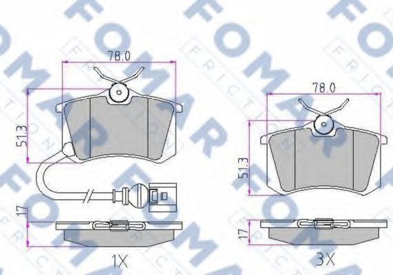 FO 920181 FOMAR+FRICTION Тормозная система Комплект тормозных колодок, дисковый тормоз