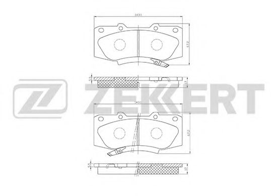 BS-1002 ZEKKERT Brake Pad Set, disc brake