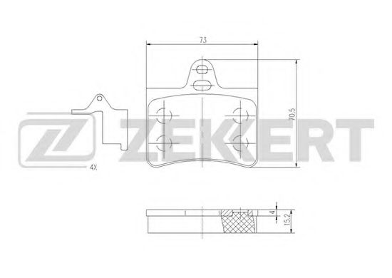 BS-1020 ZEKKERT Brake Pad Set, disc brake