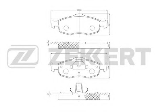 BS-1620 ZEKKERT Brake Pad Set, disc brake