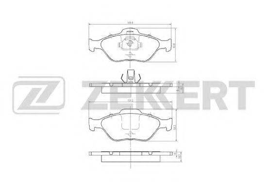 BS-1652 ZEKKERT Brake Pad Set, disc brake