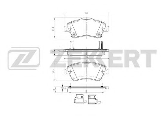BS-2820 ZEKKERT Brake Pad Set, disc brake