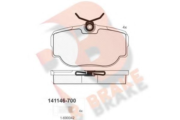 RB1146-700 R+BRAKE Brake System Brake Pad Set, disc brake