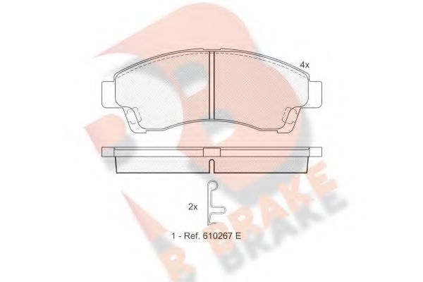 RB1324 R+BRAKE Brake System Brake Pad Set, disc brake