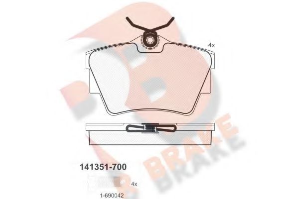 RB1351-700 R+BRAKE Bremsanlage Bremsbelagsatz, Scheibenbremse