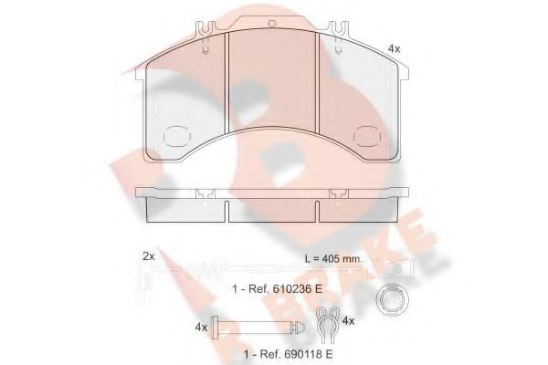 RB1042-110 R+BRAKE Brake Pad Set, disc brake