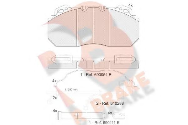 RB1163-119 R+BRAKE Brake System Brake Pad Set, disc brake