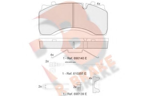 RB1430-122 R+BRAKE Brake System Brake Pad Set, disc brake