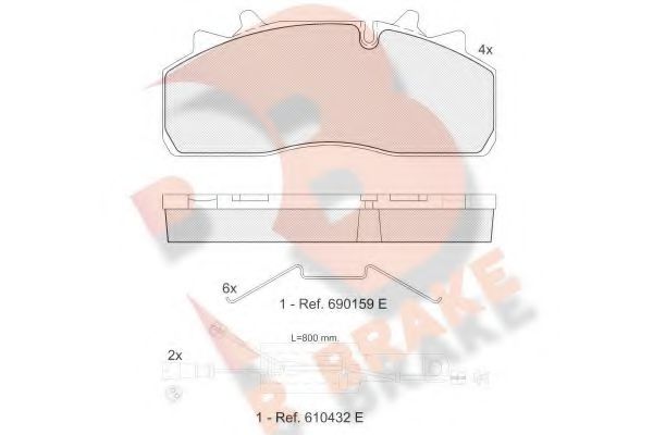 RB1623-225 R+BRAKE Brake System Brake Pad Set, disc brake