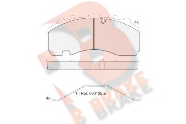 RB1630-072 R+BRAKE Brake System Brake Pad Set, disc brake