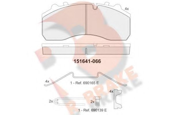 RB1641-066 R+BRAKE Brake System Brake Pad Set, disc brake