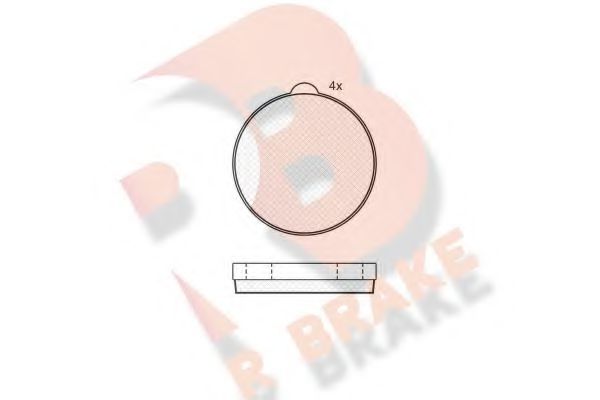 RB0245 R+BRAKE Brake System Brake Pad Set, disc parking brake
