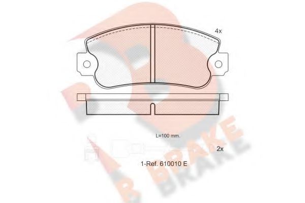 RB0251 R+BRAKE Brake System Brake Pad Set, disc brake
