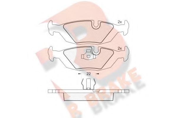 RB0422 R+BRAKE Brake System Brake Pad Set, disc brake