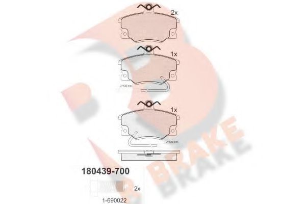 RB0439-700 R+BRAKE Brake System Brake Pad Set, disc brake