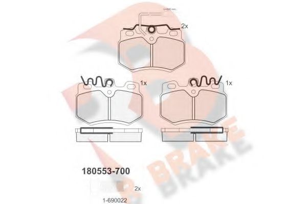 RB0553-700 R+BRAKE Brake System Brake Pad Set, disc brake