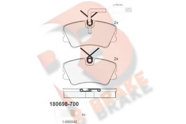 RB0698-700 R+BRAKE Bremsanlage Bremsbelagsatz, Scheibenbremse