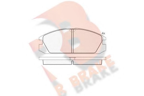 RB0749 R+BRAKE Bremsanlage Bremsbelagsatz, Scheibenbremse