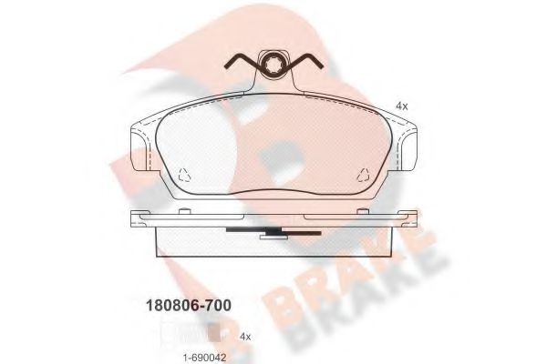RB0806-700 R+BRAKE Brake System Brake Pad Set, disc brake
