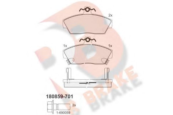 RB0859-701 R+BRAKE Brake System Brake Pad Set, disc brake
