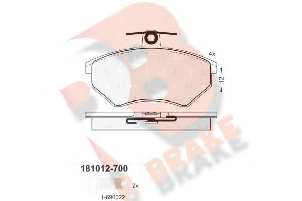 RB1012-700 R+BRAKE Brake Pad Set, disc brake