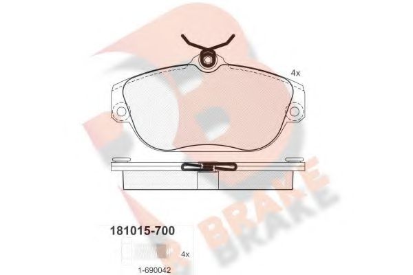RB1015-700 R+BRAKE Brake System Brake Pad Set, disc brake