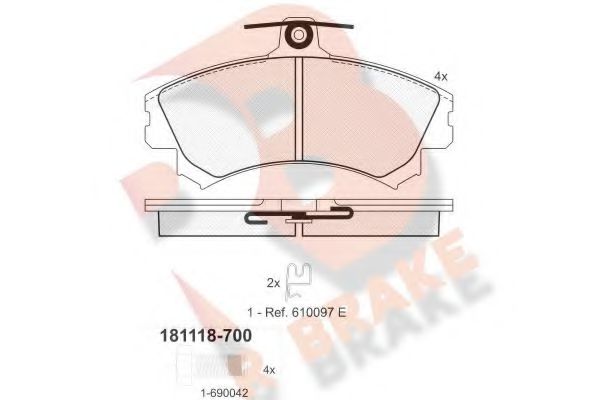 RB1118-700 R+BRAKE Brake Pad Set, disc brake