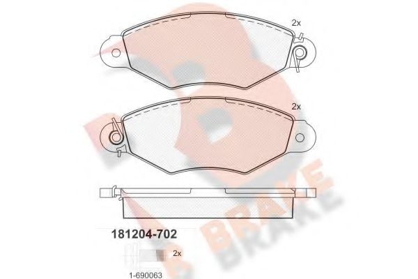 RB1204-702 R+BRAKE Brake System Brake Pad Set, disc brake