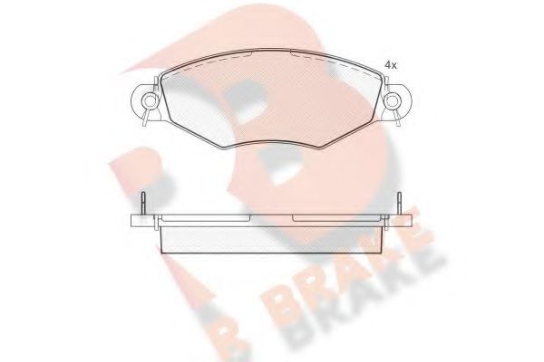 RB1255 R+BRAKE Brake System Brake Pad Set, disc brake