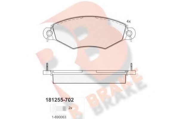 RB1255-702 R+BRAKE Brake Pad Set, disc brake