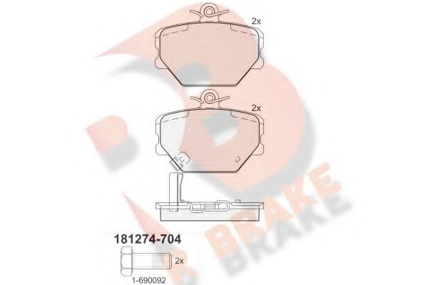 RB1274-704 R+BRAKE Brake System Brake Pad Set, disc brake