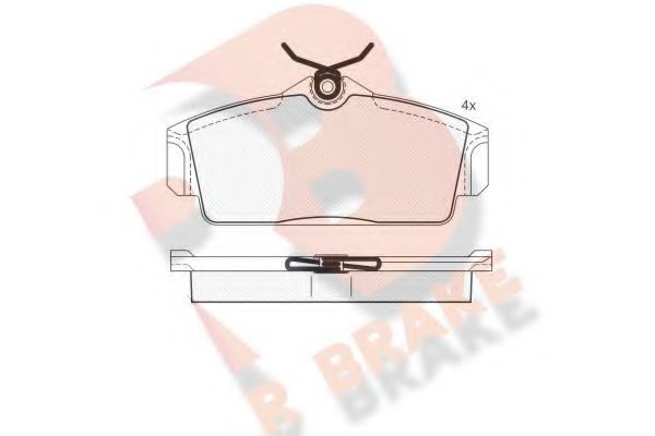 RB1290 R+BRAKE Brake System Brake Pad Set, disc brake