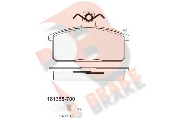 RB1355-700 R+BRAKE Brake Pad Set, disc brake