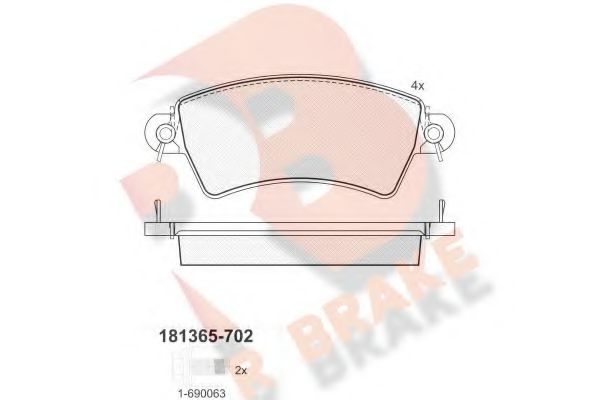 RB1365-702 R+BRAKE Brake System Brake Pad Set, disc brake