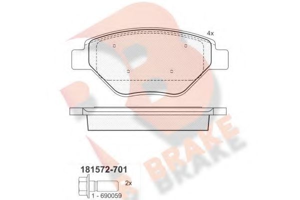 RB1572-701 R+BRAKE Brake System Brake Pad Set, disc brake