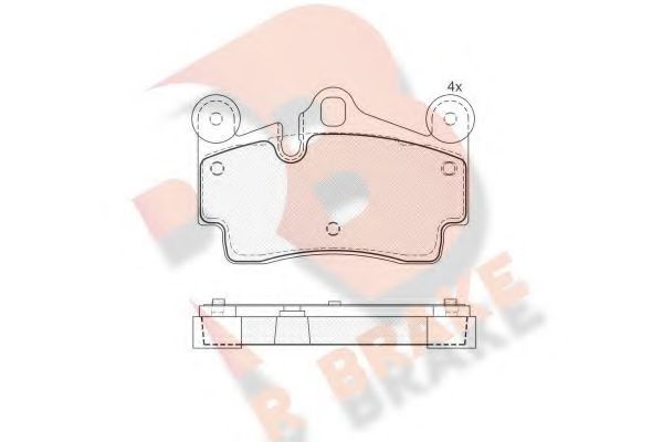 RB1611 R+BRAKE Brake System Brake Pad Set, disc brake