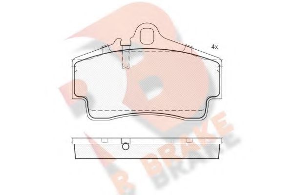 RB1619 R+BRAKE Brake System Brake Pad Set, disc brake