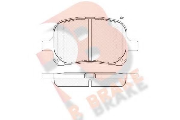 RB1632 R+BRAKE Brake System Brake Pad Set, disc brake