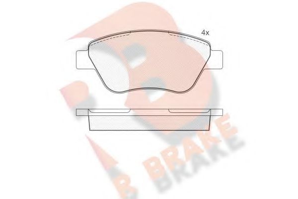 RB1648 R+BRAKE Brake System Brake Pad Set, disc brake